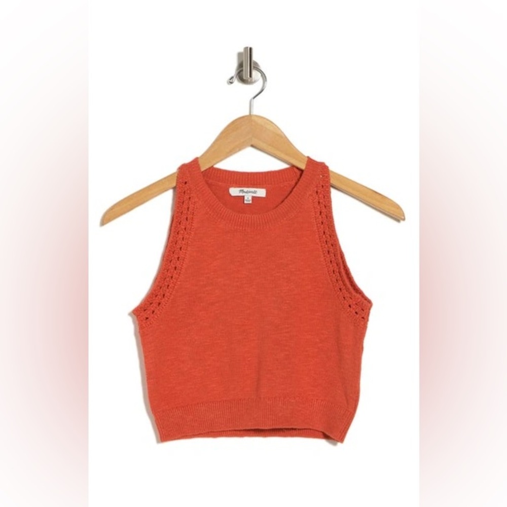 Madewell Orange Cropped Knit Tank